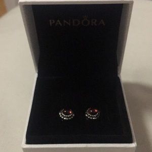 Birthday Blooms January Garnet Earring